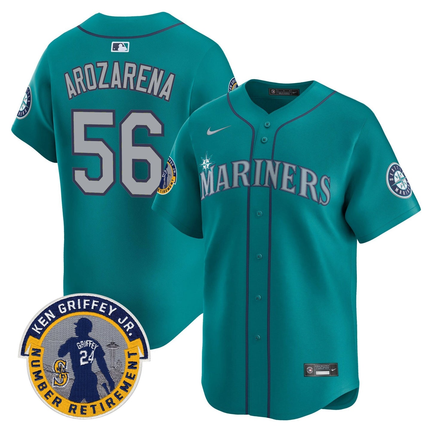 Men's Seattle Mariners 2025 Ken Griffey Jr. Patch Vapor Premier Limited Jersey - All Stitched