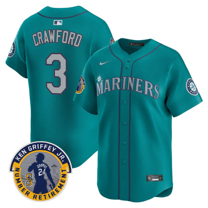 Men's Seattle Mariners 2025 Ken Griffey Jr. Patch Vapor Premier Limited Jersey - All Stitched