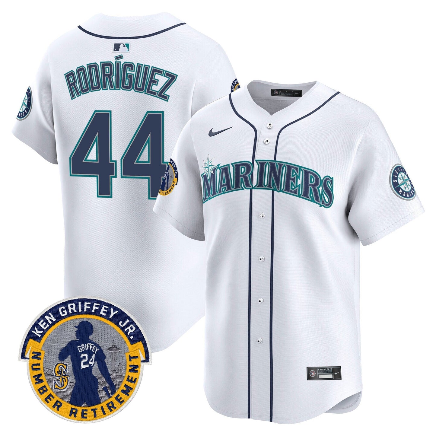 Men's Seattle Mariners 2025 Ken Griffey Jr. Patch Vapor Premier Limited Jersey - All Stitched