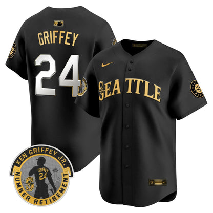 Men's Seattle Mariners 2025 Ken Griffey Jr. Patch Vapor Premier Limited Jersey - All Stitched