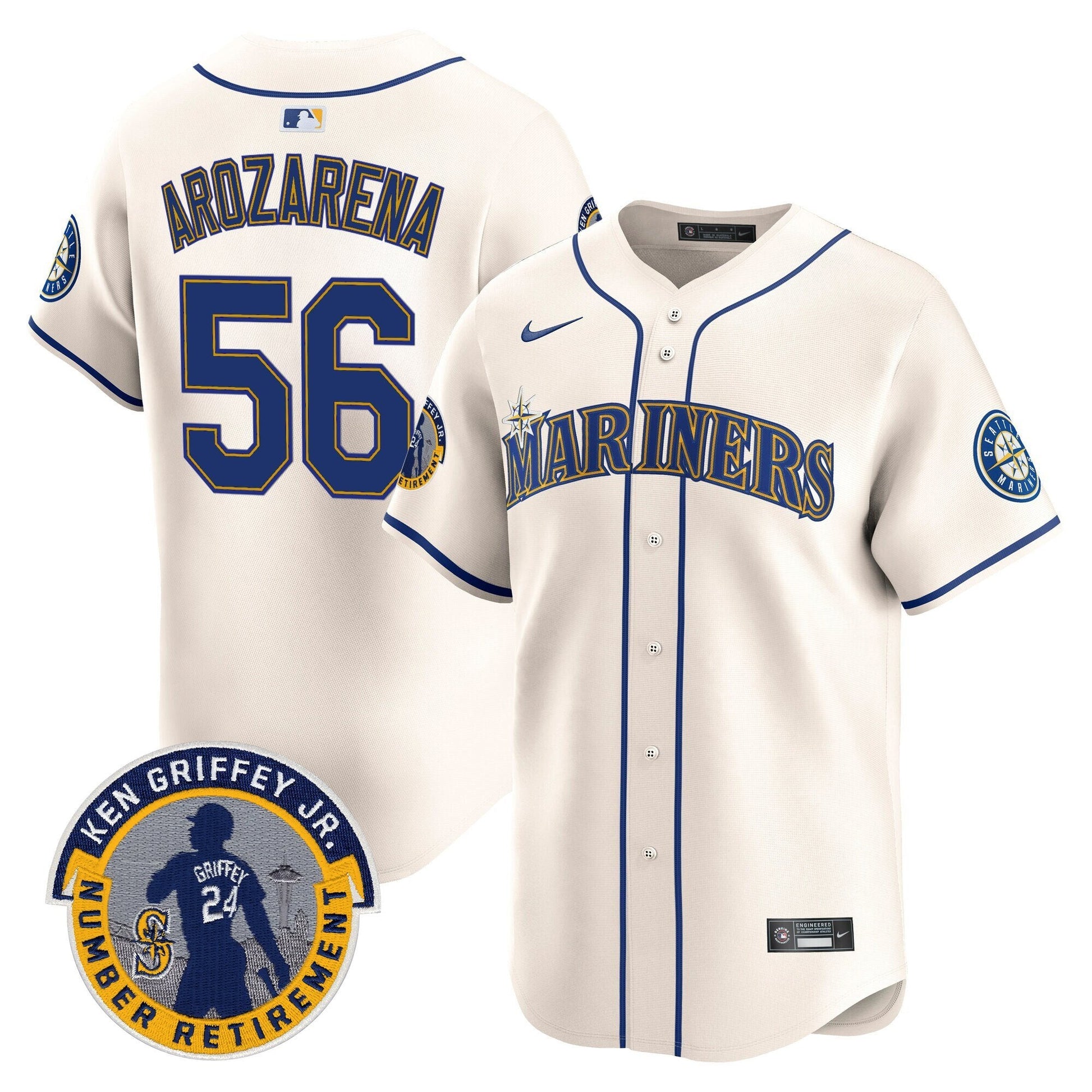 Men's Seattle Mariners 2025 Ken Griffey Jr. Patch Vapor Premier Limited Jersey - All Stitched