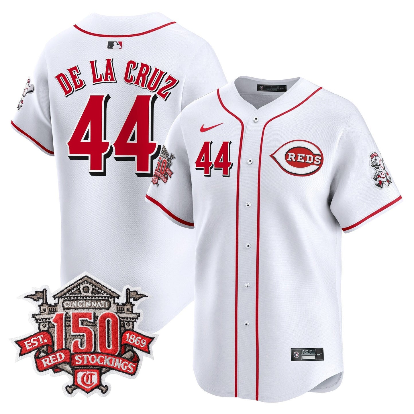 Men's Cincinnati Reds 150th Anniversary Patch Vapor Premier Limited Jersey - All Stitched
