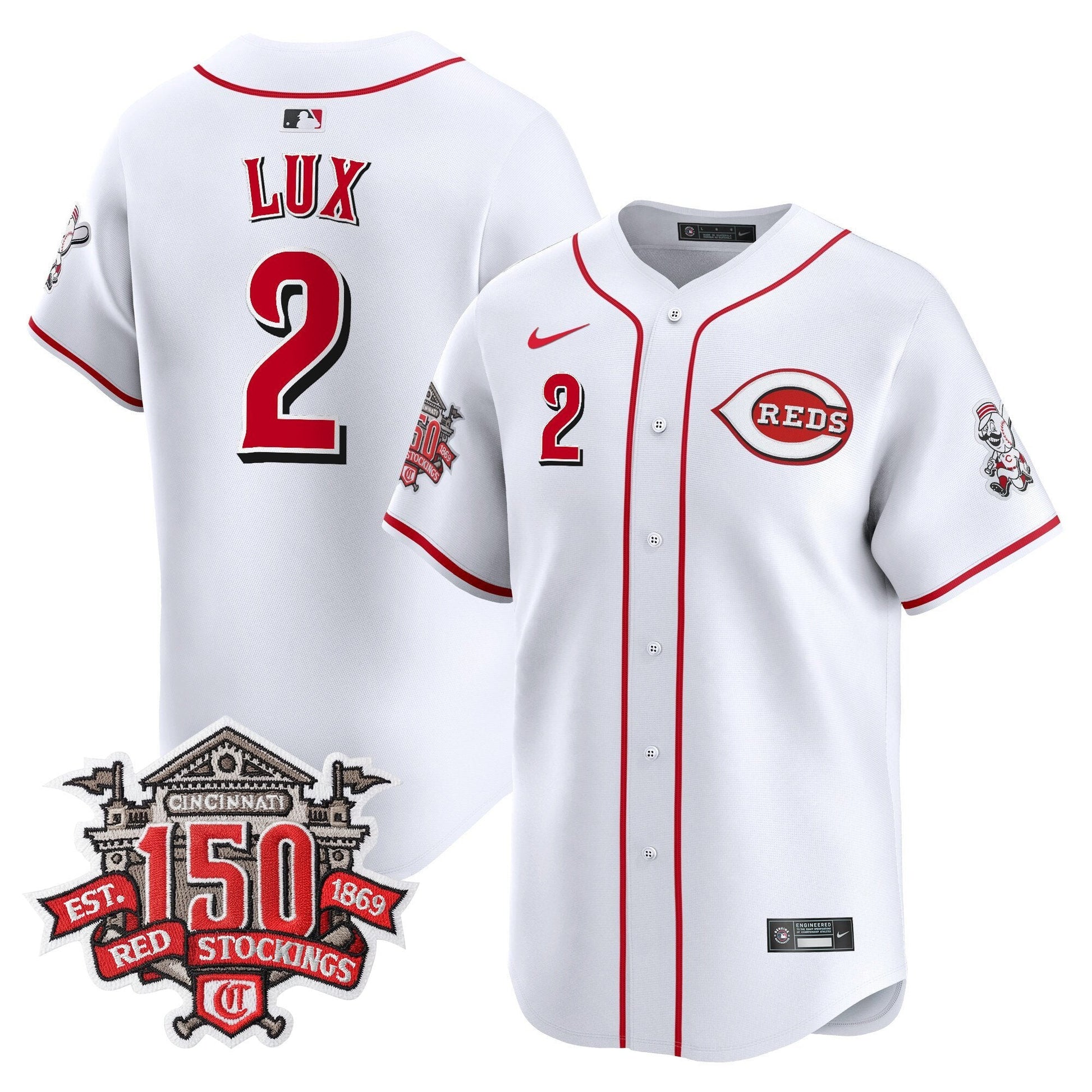 Men's Cincinnati Reds 150th Anniversary Patch Vapor Premier Limited Jersey - All Stitched