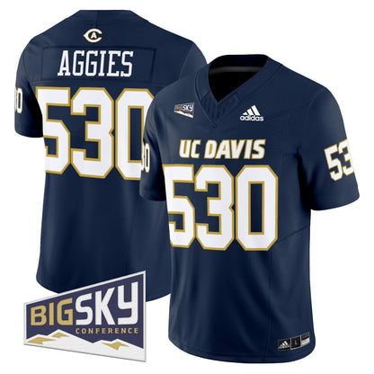 Men's UC Davis Aggies 2025 'Lake Tahoe Patch' Vapor Limited Jersey - All Stitched