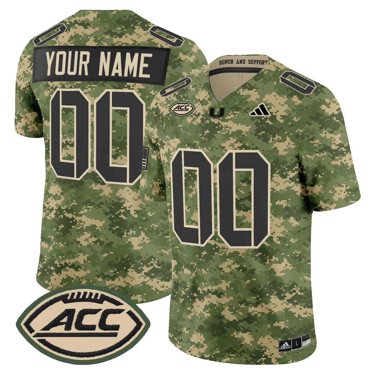 Miami Hurricanes 2025 'Honor and Support' Vapor Limited Custom Jersey - All Stitched