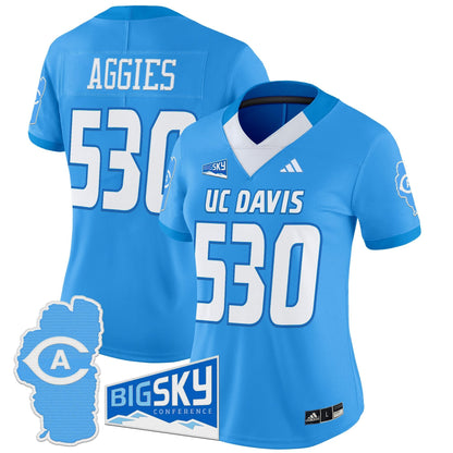 Women's UC Davis Aggies 2025 'Lake Tahoe Patch' Vapor Limited Jersey - All Stitched