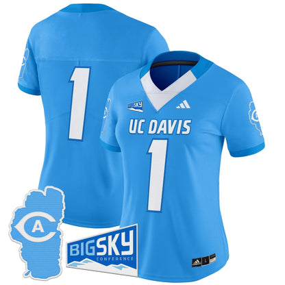 Women's UC Davis Aggies 2025 'Lake Tahoe Patch' Vapor Limited Jersey - All Stitched