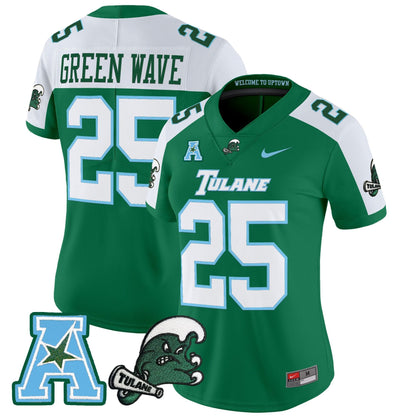 Women's Tulane Green Wave 2025 Vapor Limited Jersey - All Stitched