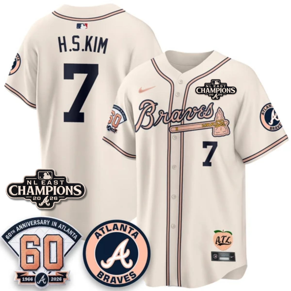 ATL 2026 NL East Champs Peach Edition - Stitched