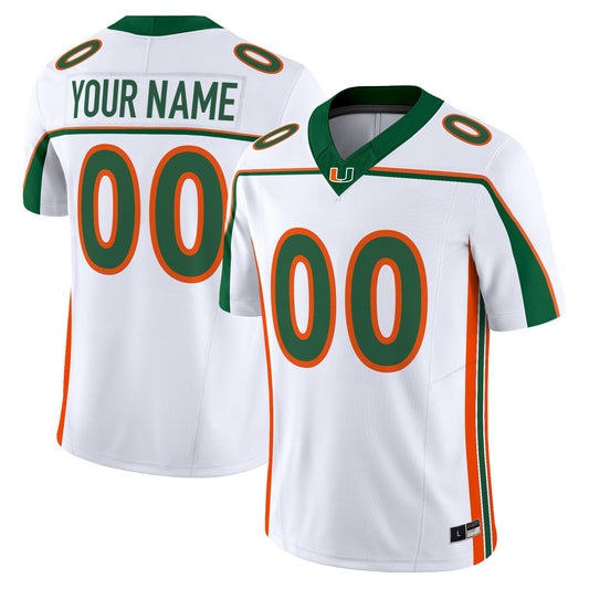 Miami Hurricanes Throwback Vapor Limited Custom Jersey - All Stitched
