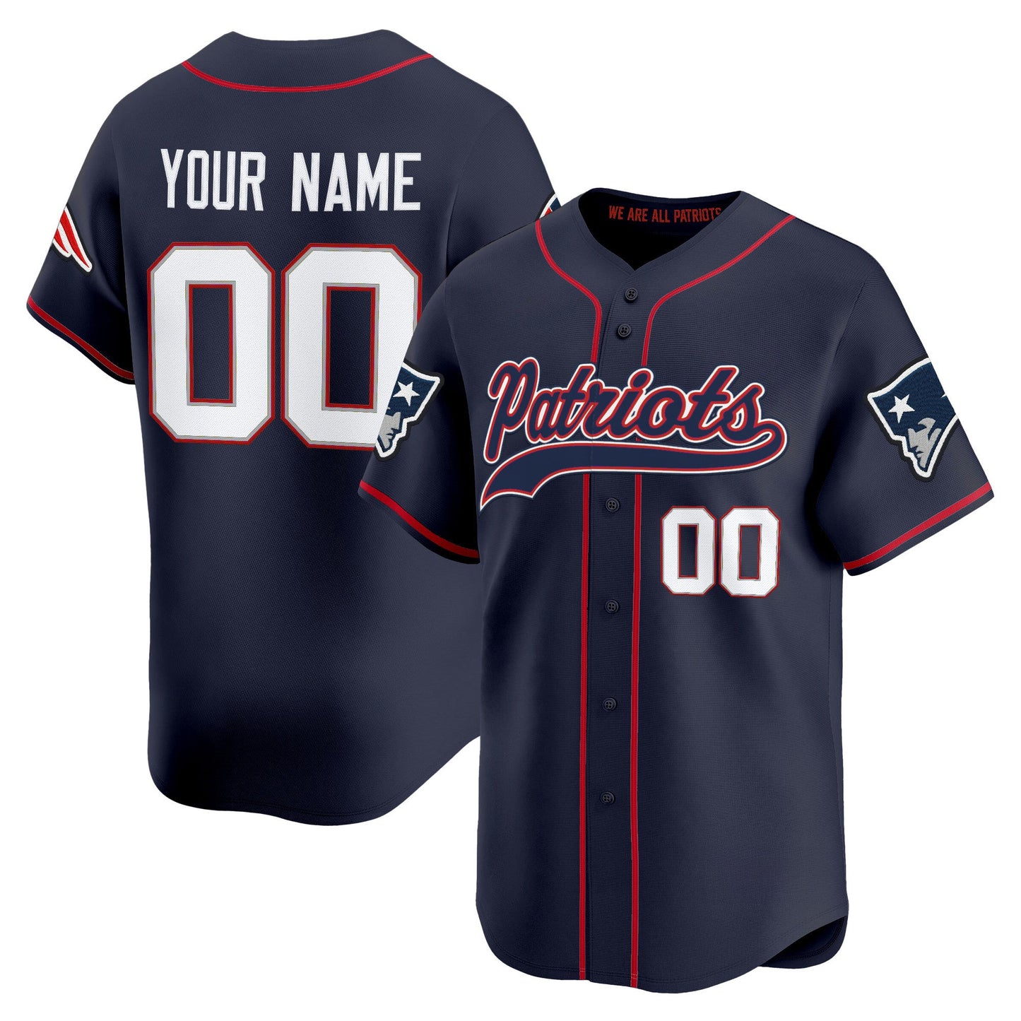 New England Patriots 2025 Vapor Baseball Custom Jersey - All Stitched