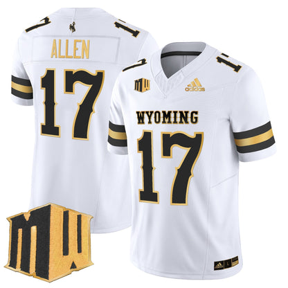 Men's Wyoming Cowboys 2025 Gold Vapor Limited Jersey - All Stitched
