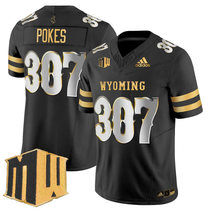Men's Wyoming Cowboys 2025 Gold Vapor Limited Jersey - All Stitched