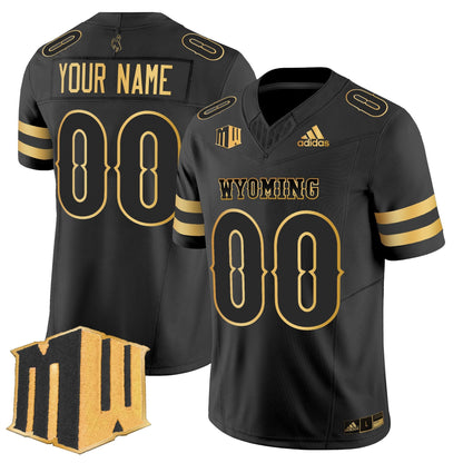 Wyoming Cowboys 2025 Gold Vapor Limited Custom Jersey - All Stitched