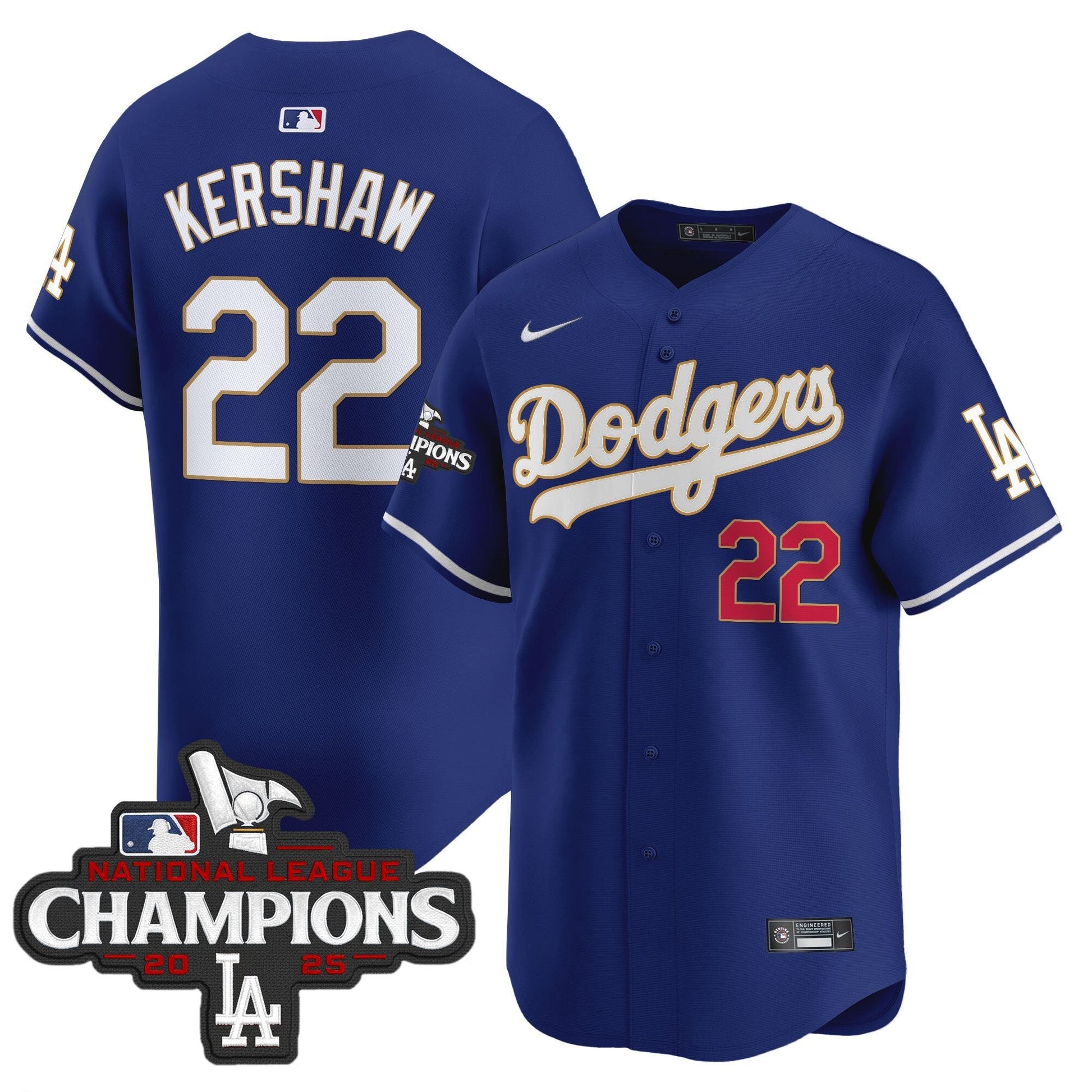 Men's Dodgers 2025 National League Champions Vapor Premier Limited Jersey - All Stitched