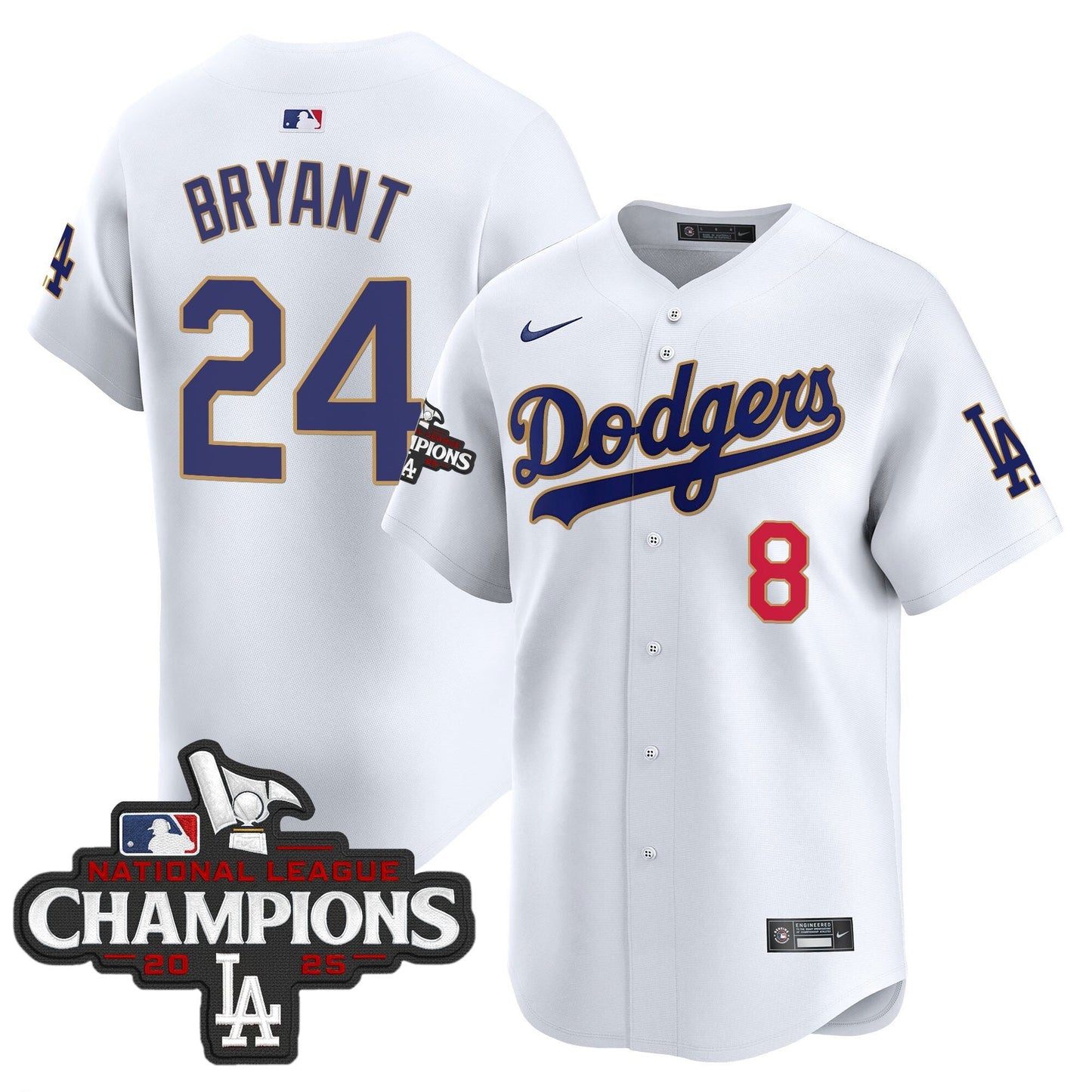 Men's Dodgers 2025 National League Champions Vapor Premier Limited Jersey - All Stitched
