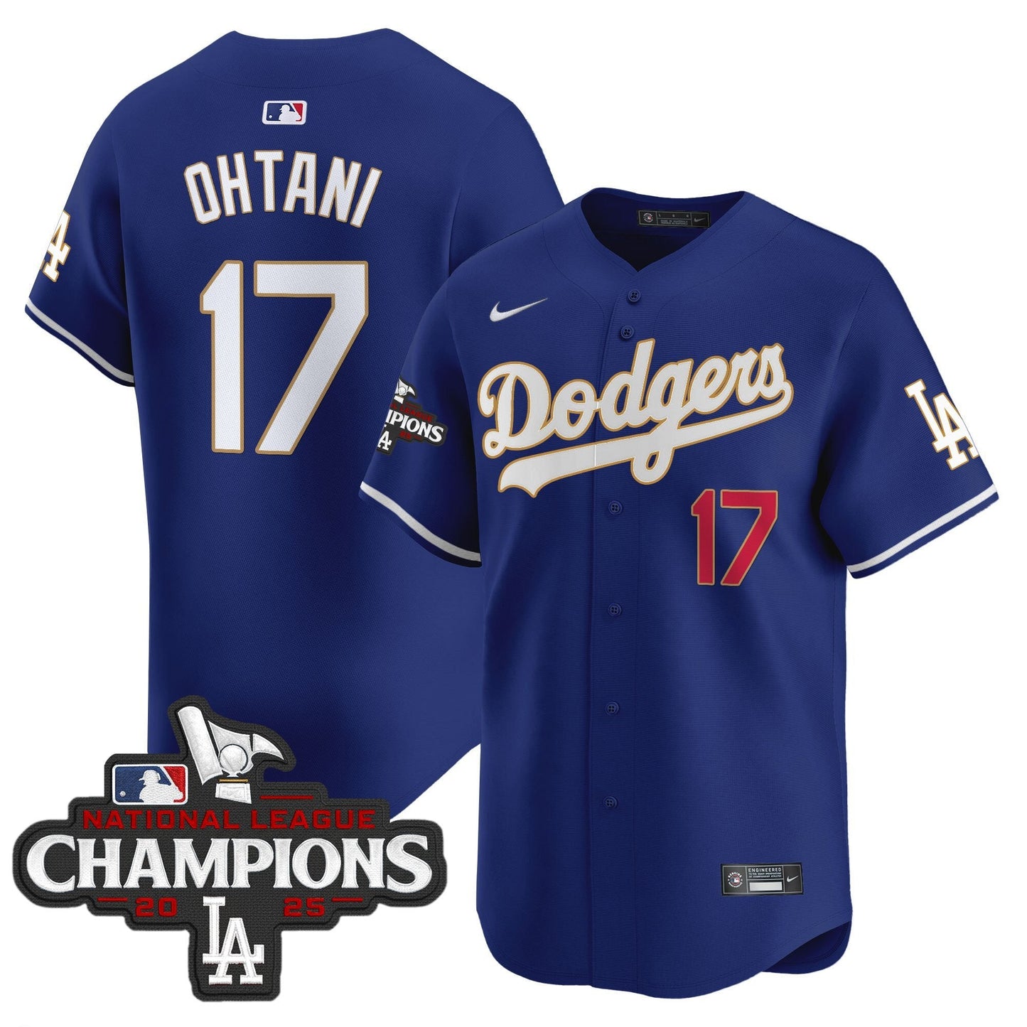 Men's Dodgers 2025 National League Champions Vapor Premier Limited Jersey - All Stitched