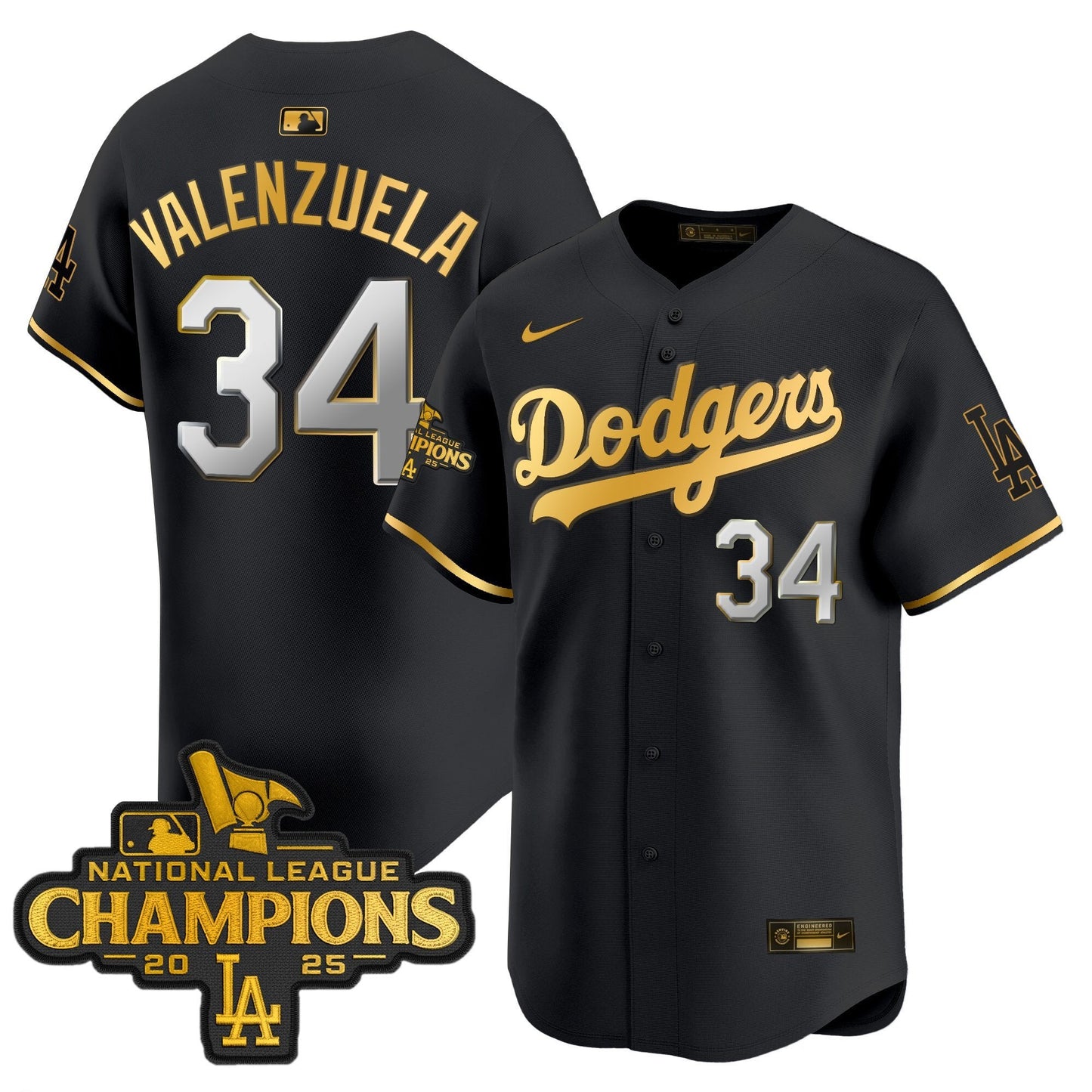 Men's Dodgers 2025 National League Champions Vapor Premier Limited Jersey - All Stitched