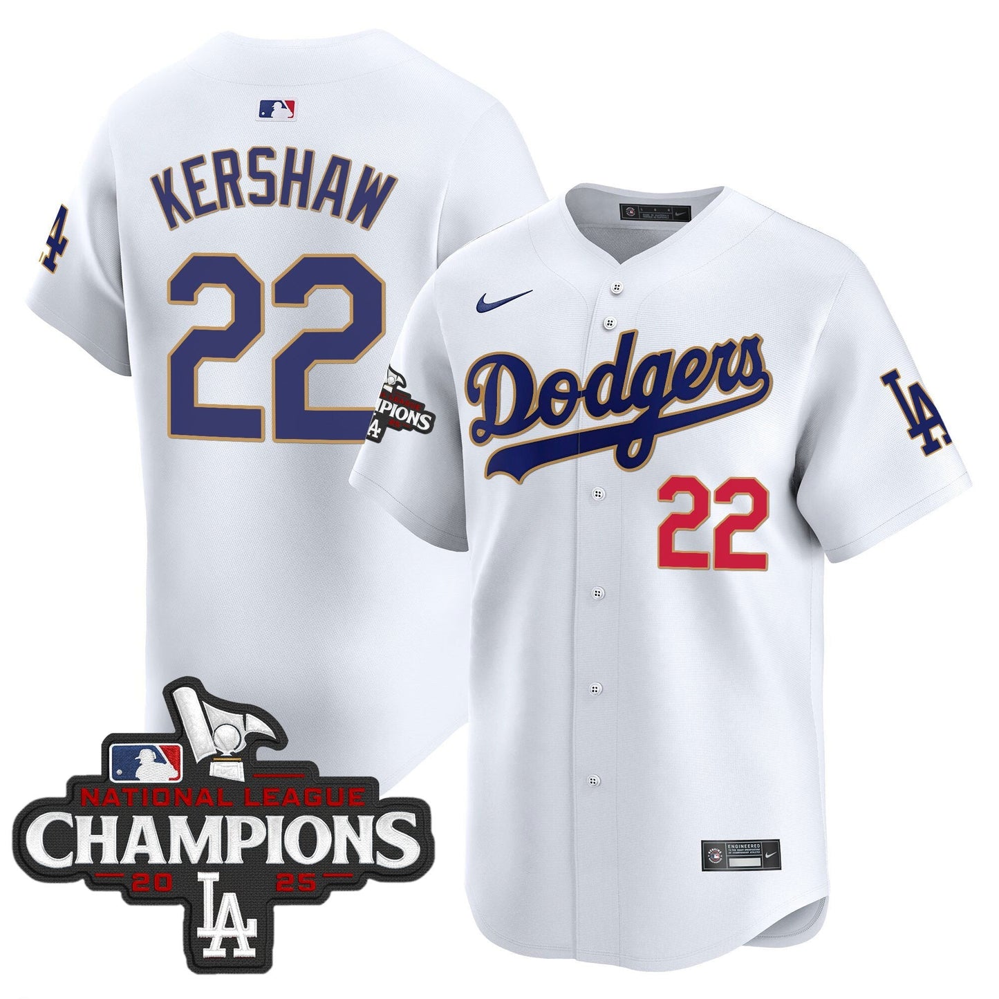 Men's Dodgers 2025 National League Champions Vapor Premier Limited Jersey - All Stitched