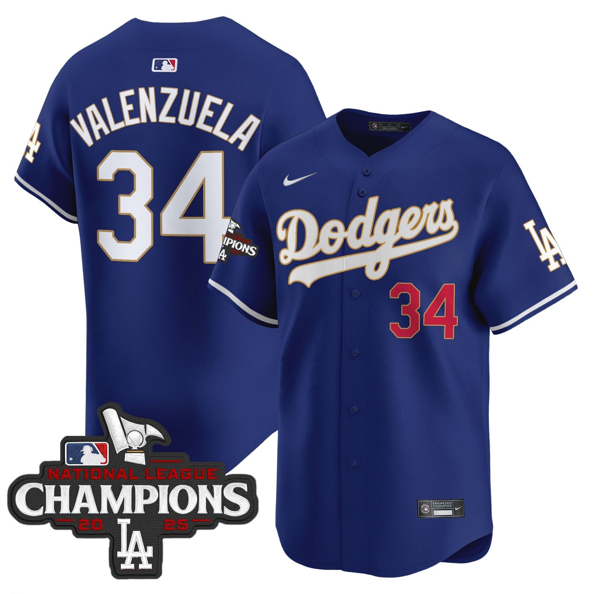 Men's Dodgers 2025 National League Champions Vapor Premier Limited Jersey - All Stitched
