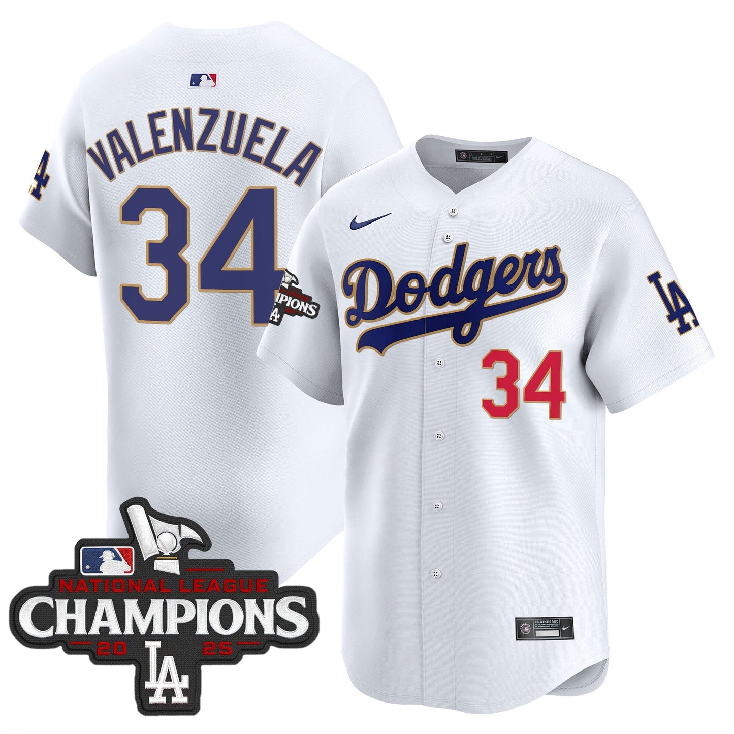 Men's Dodgers 2025 National League Champions Vapor Premier Limited Jersey - All Stitched
