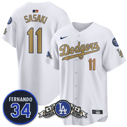 Los Angeles Dodgers 2025 National League Champions Jersey - All Stitched
