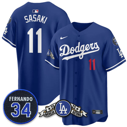 Los Angeles Dodgers 2025 National League Champions Jersey - All Stitched