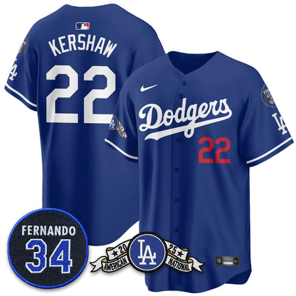 Los Angeles Dodgers 2025 National League Champions Jersey - All Stitched