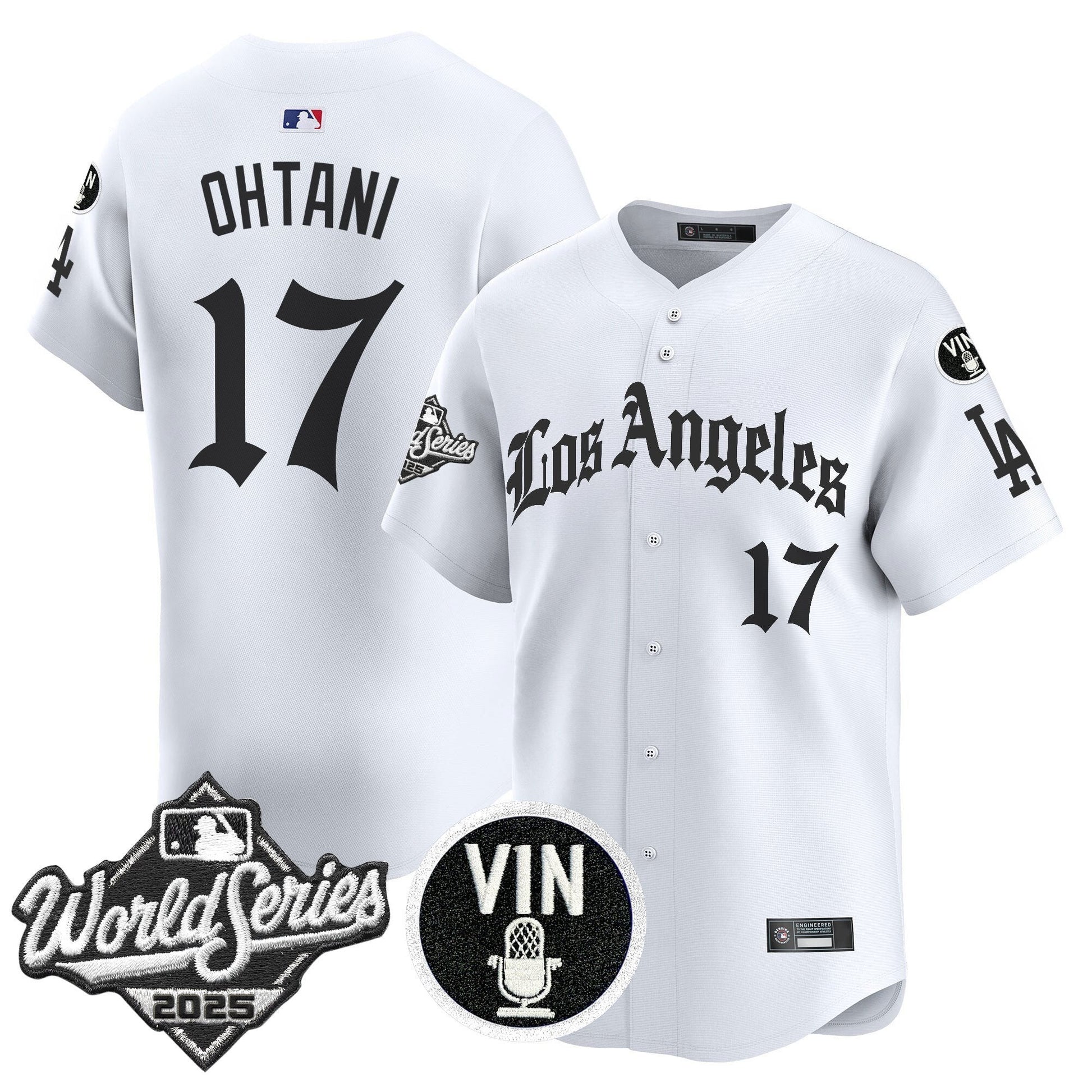 Men's Dodgers 2025 World Series Vapor Premier Limited Jersey - LA Gothic Edition - All Stitched