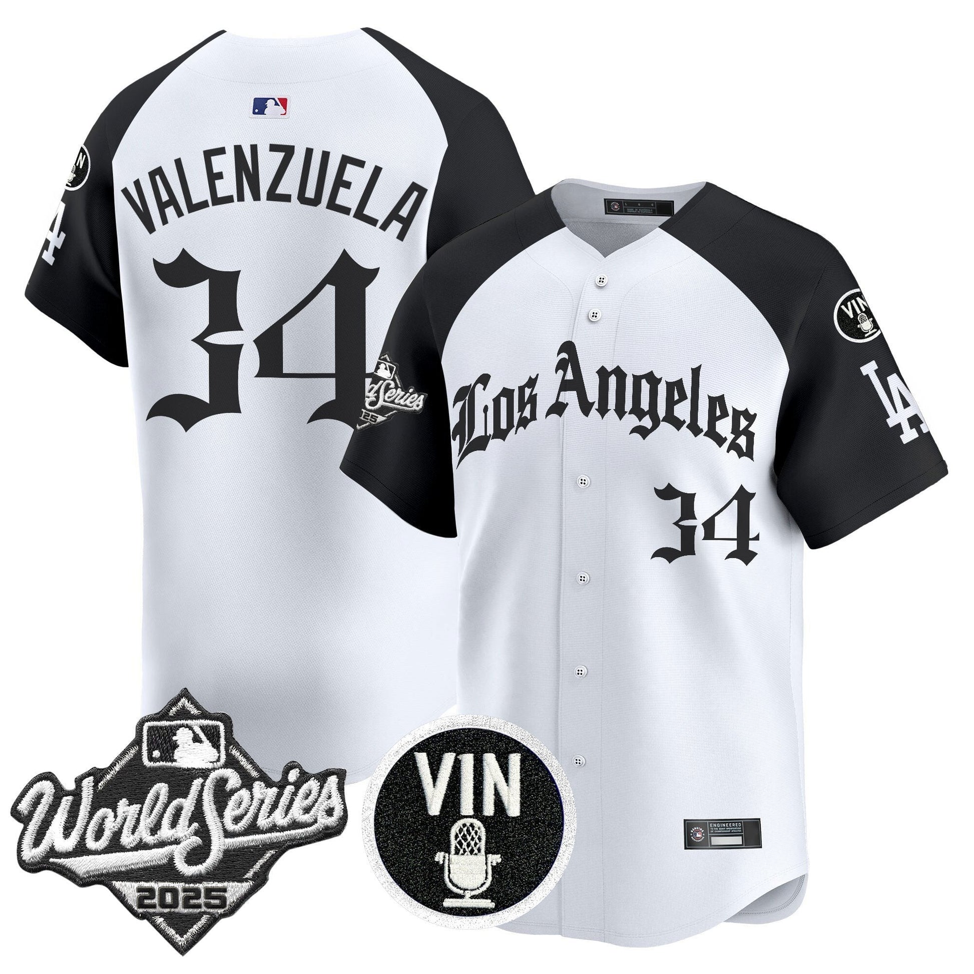 Men's Dodgers 2025 World Series Vapor Premier Limited Jersey - LA Gothic Edition - All Stitched