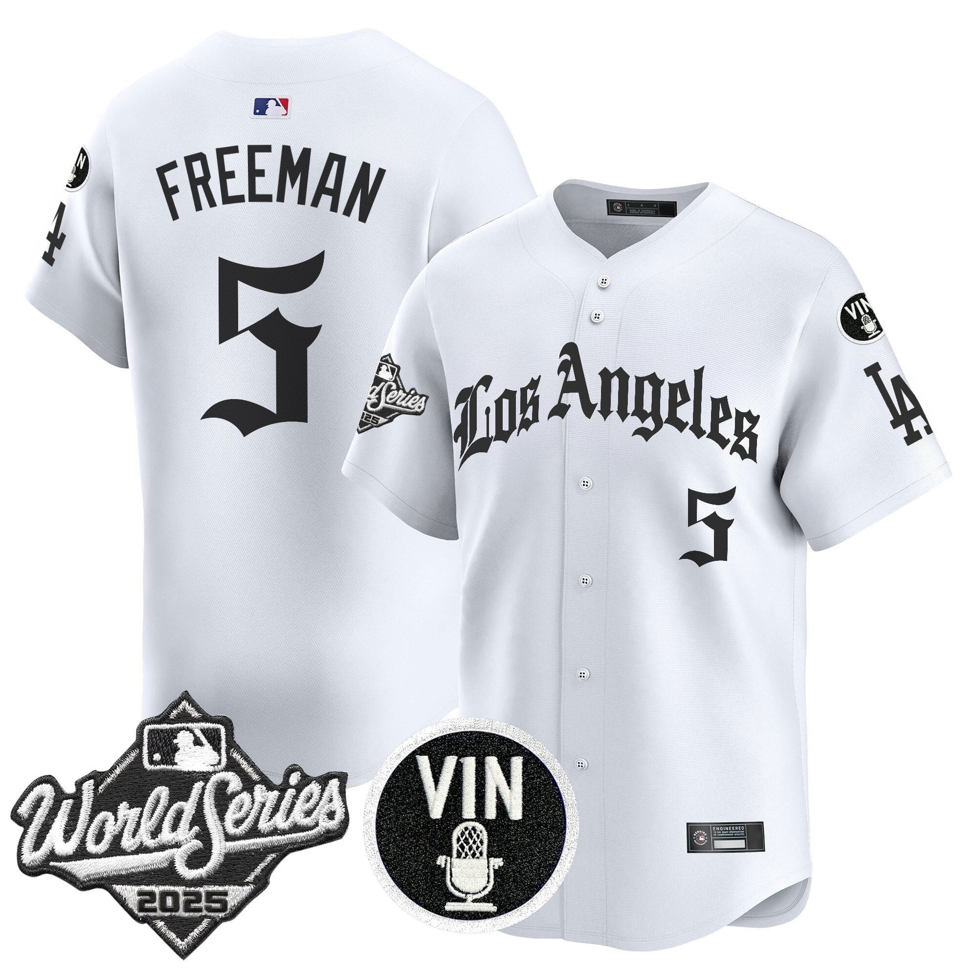Men's Dodgers 2025 World Series Vapor Premier Limited Jersey - LA Gothic Edition - All Stitched