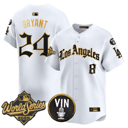 Men's Dodgers 2025 World Series Vapor Premier Limited Jersey - LA Gothic Edition - All Stitched