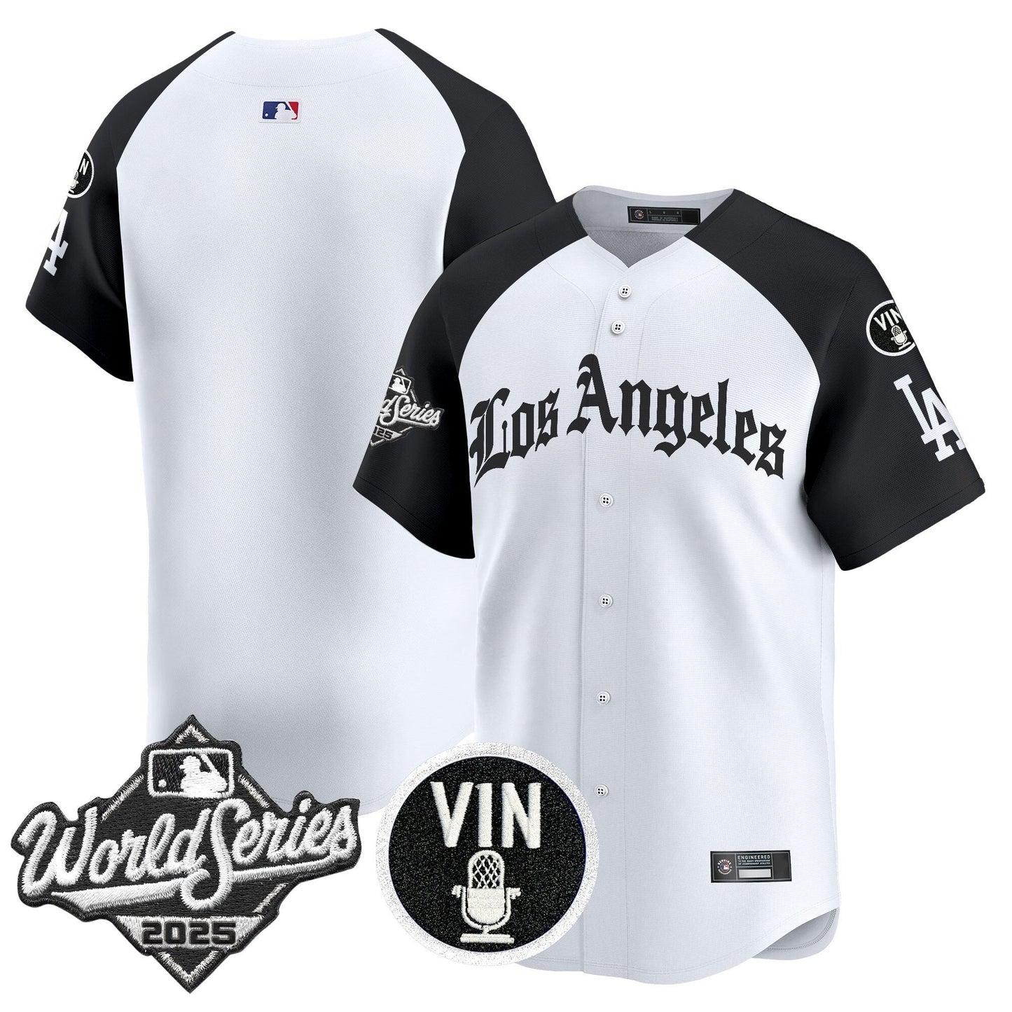 Men's Dodgers 2025 World Series Vapor Premier Limited Jersey - LA Gothic Edition - All Stitched