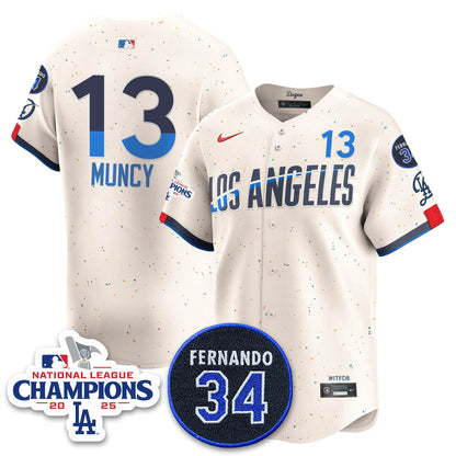 Los Angeles Dodgers 2025 NL Champions Jersey - All Stitched