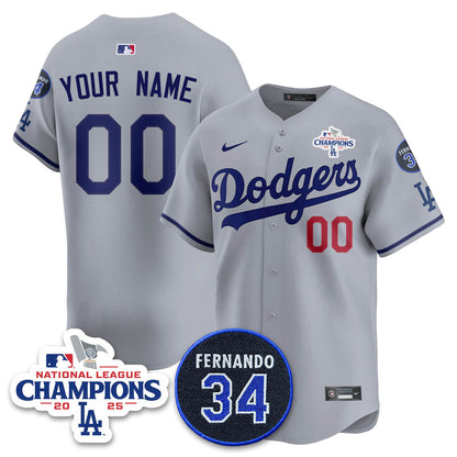 Los Angeles Dodgers 2025 NL Champions Jersey - All Stitched