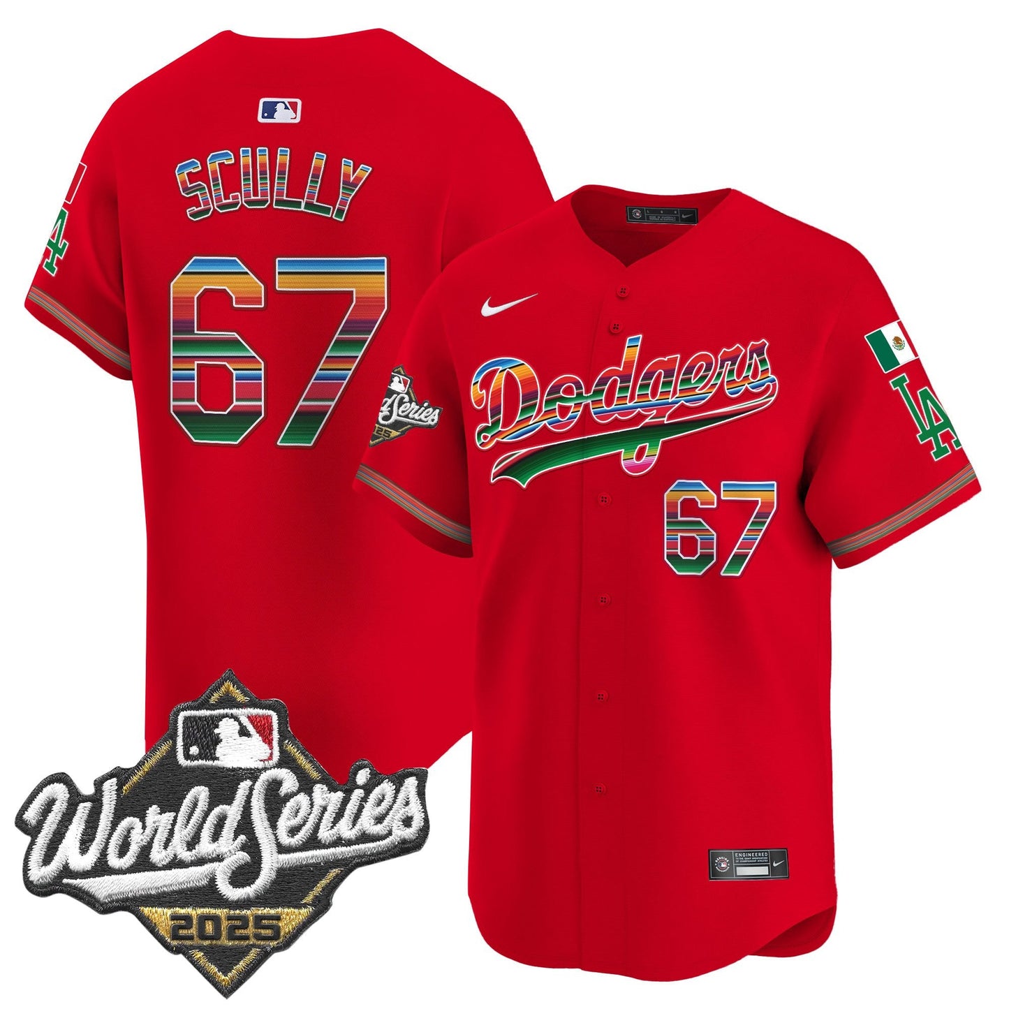 Men's Dodgers Mexico 2025 World Series Vapor Premier Limited Jersey - All Stitched