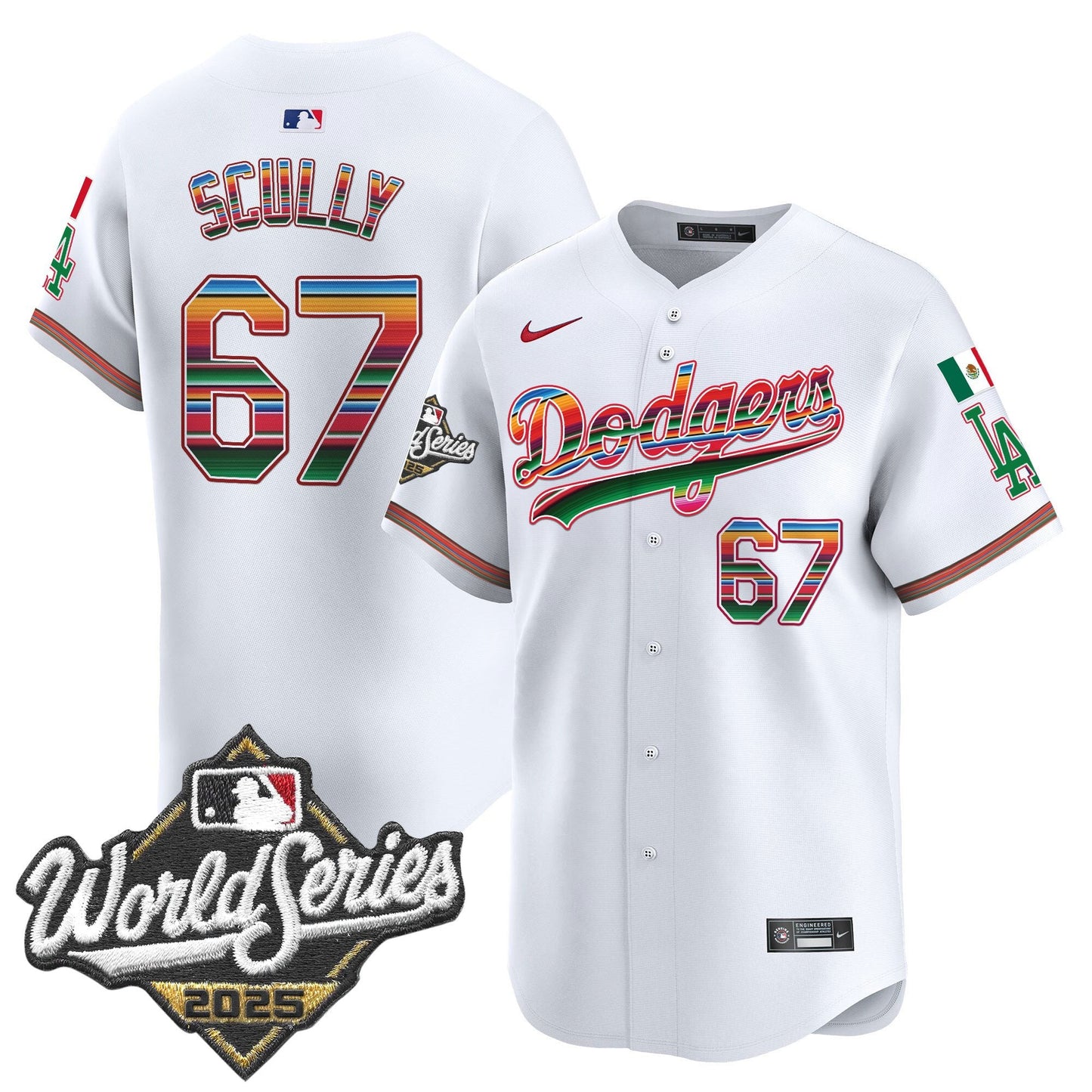 Men's Dodgers Mexico 2025 World Series Vapor Premier Limited Jersey - All Stitched