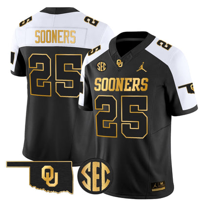 Men's Oklahoma Sooners 2025 Gold Vapor Limited Jersey - All Stitched