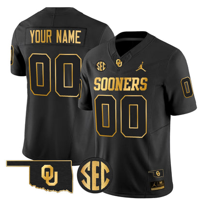 Oklahoma Sooners 2025 Gold Vapor Limited Custom Jersey - All Stitched
