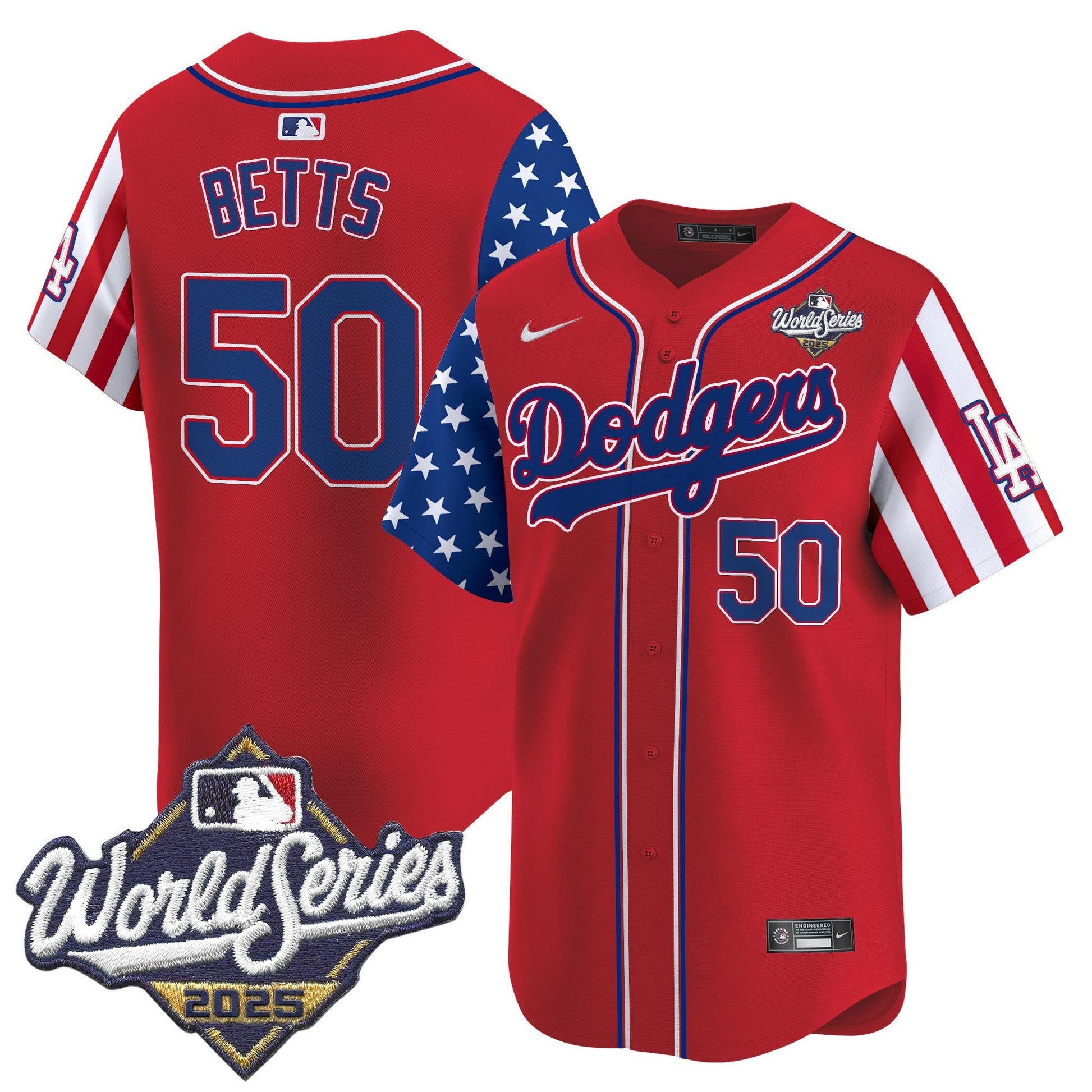 Men's Dodgers 2025 World Series Vapor Premier Limited Jersey - American Style - All Stitched