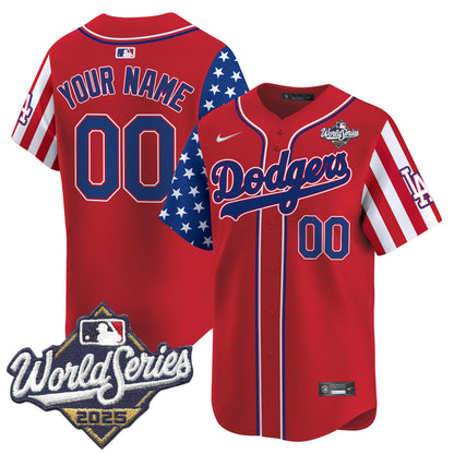 Dodgers 2025 World Series Vapor Premier Limited Custom Jersey - American Style - All Stitched