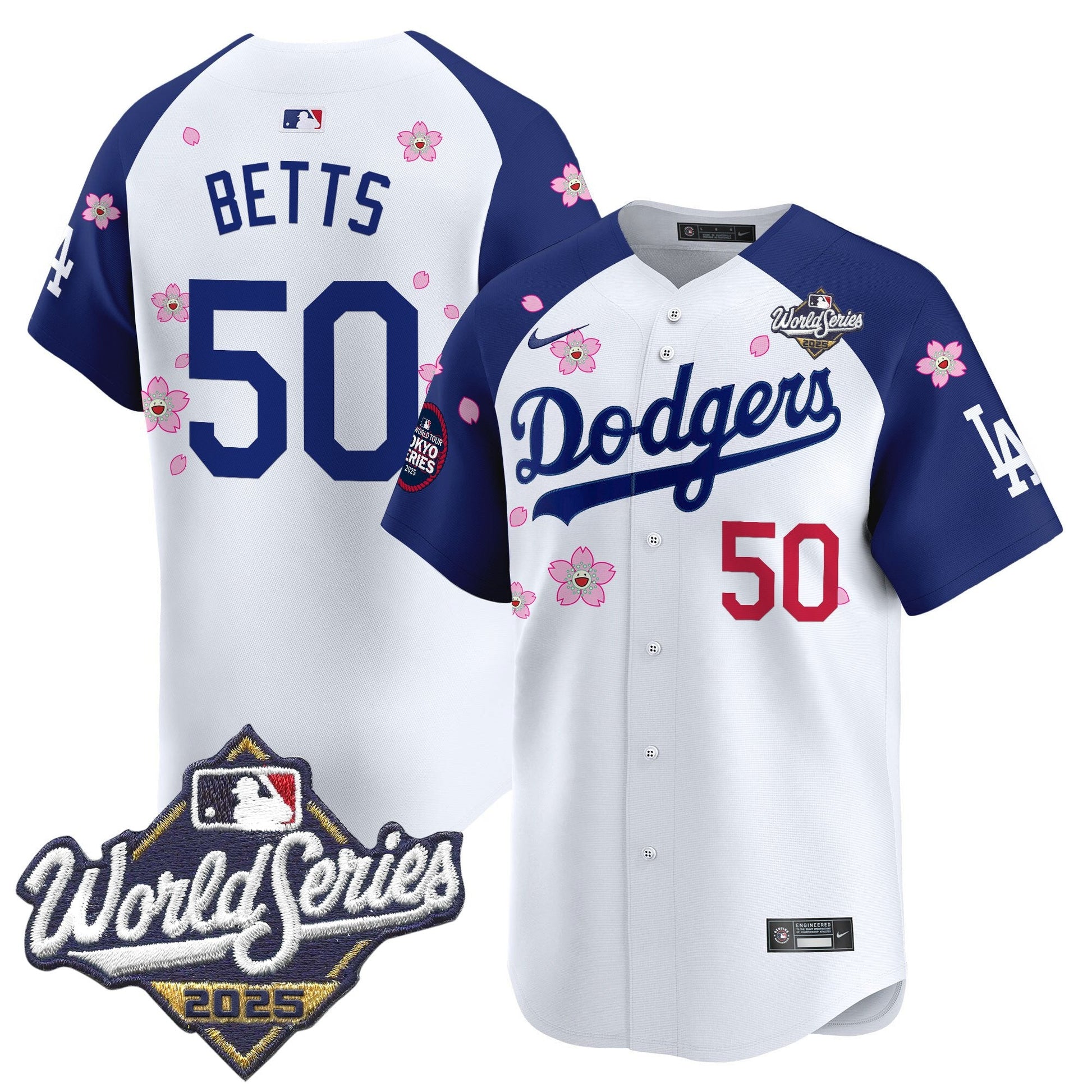 Men's Dodgers 2025 World Series x Tokyo Series Vapor Premier Limited Jersey V2 - All Stitched