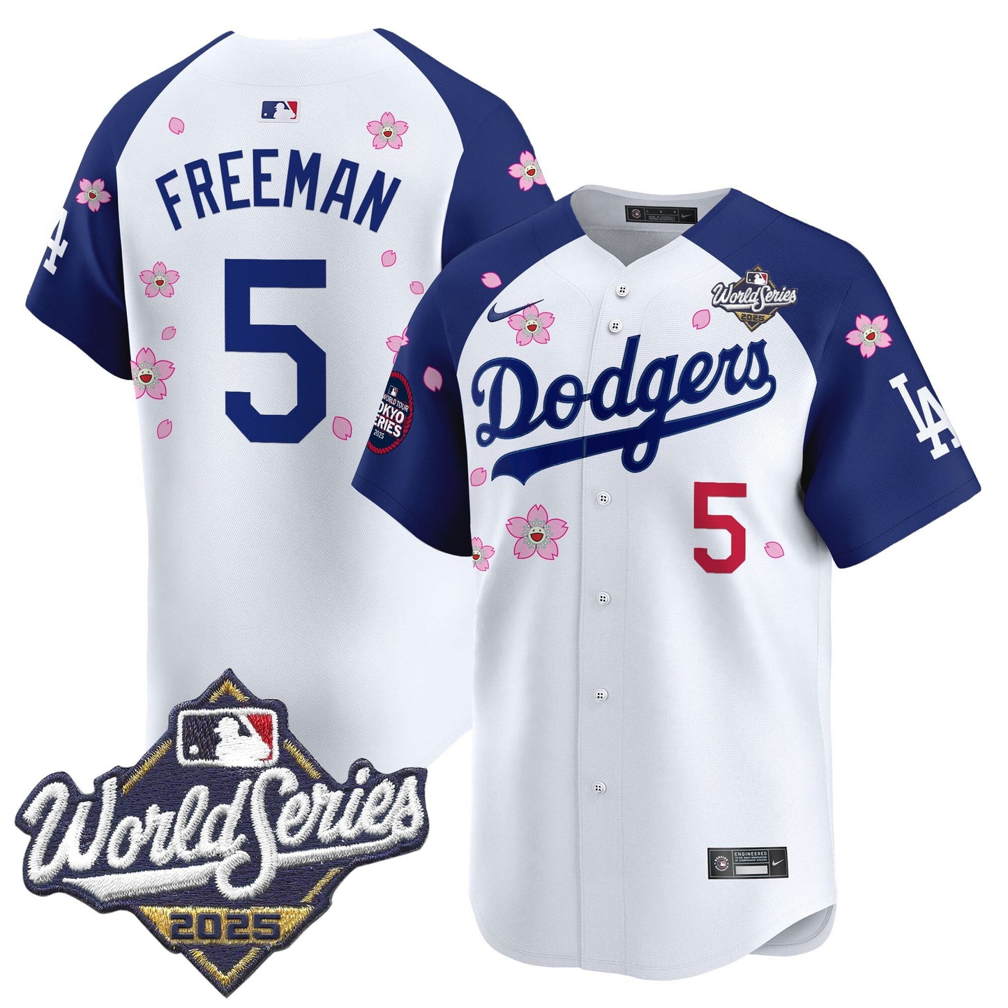 Men's Dodgers 2025 World Series x Tokyo Series Vapor Premier Limited Jersey V2 - All Stitched