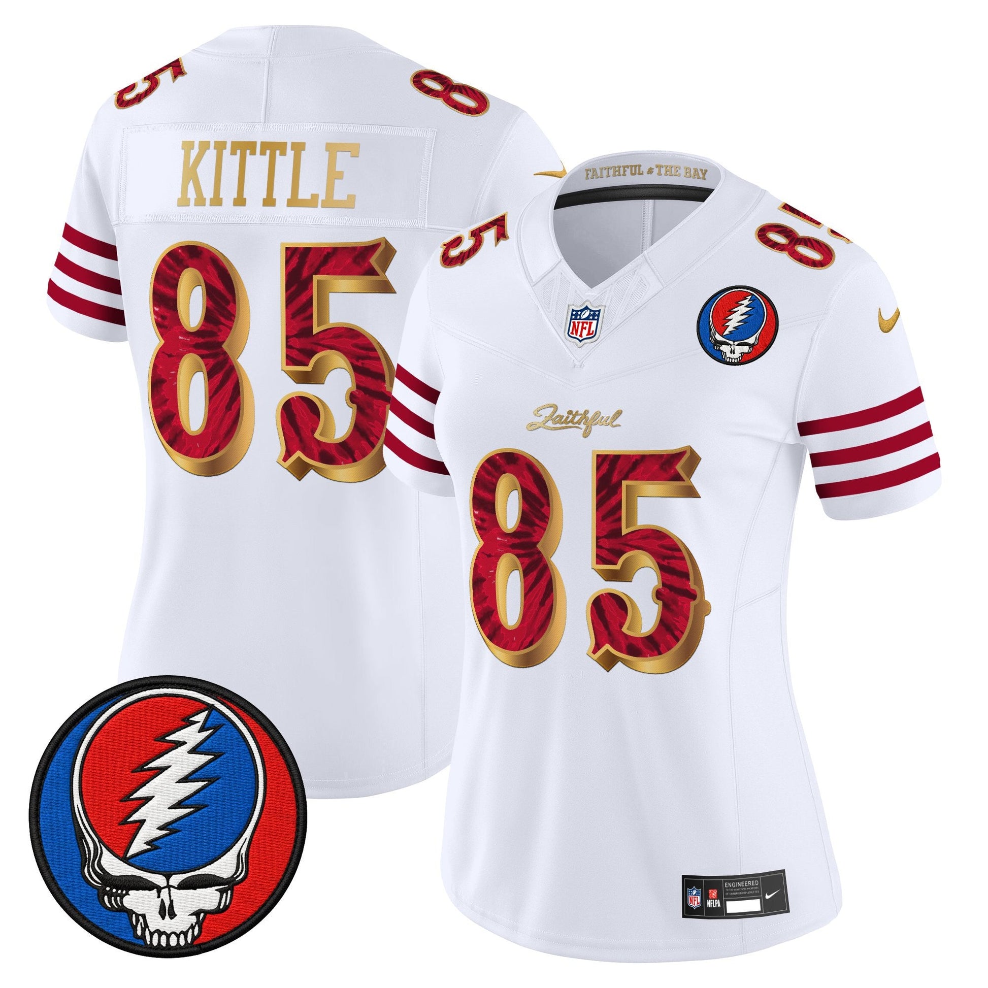 Women's San Francisco 49ers x Grateful Dead Rivalries Vapor Limited Jersey - Rivalries Edition - All Stitched