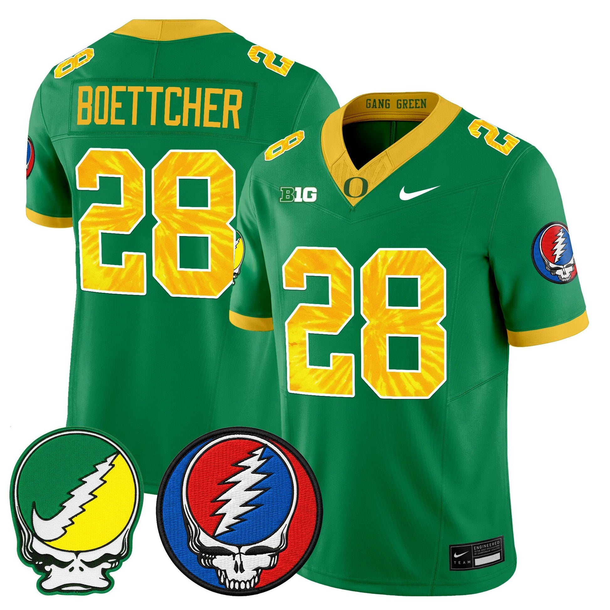 Men's Oregon Ducks 2025 'Grateful Ducks x Grateful Dead' Vapor Limited Jersey - All Stitched