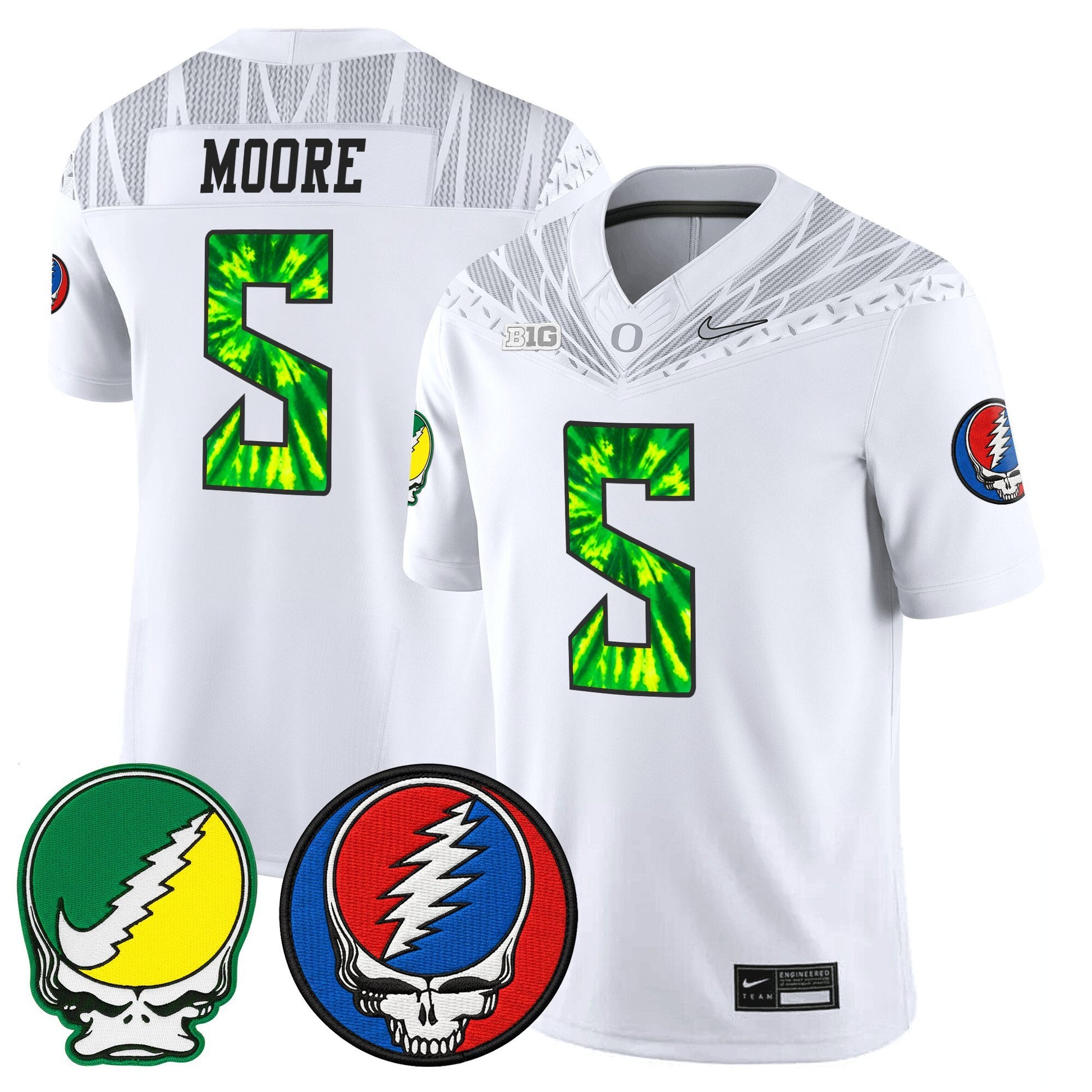 Men's Oregon Ducks 2025 'Grateful Ducks x Grateful Dead' Vapor Limited Jersey - All Stitched