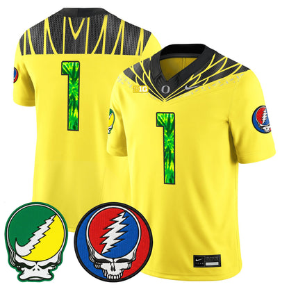 Men's Oregon Ducks 2025 'Grateful Ducks x Grateful Dead' Vapor Limited Jersey - All Stitched