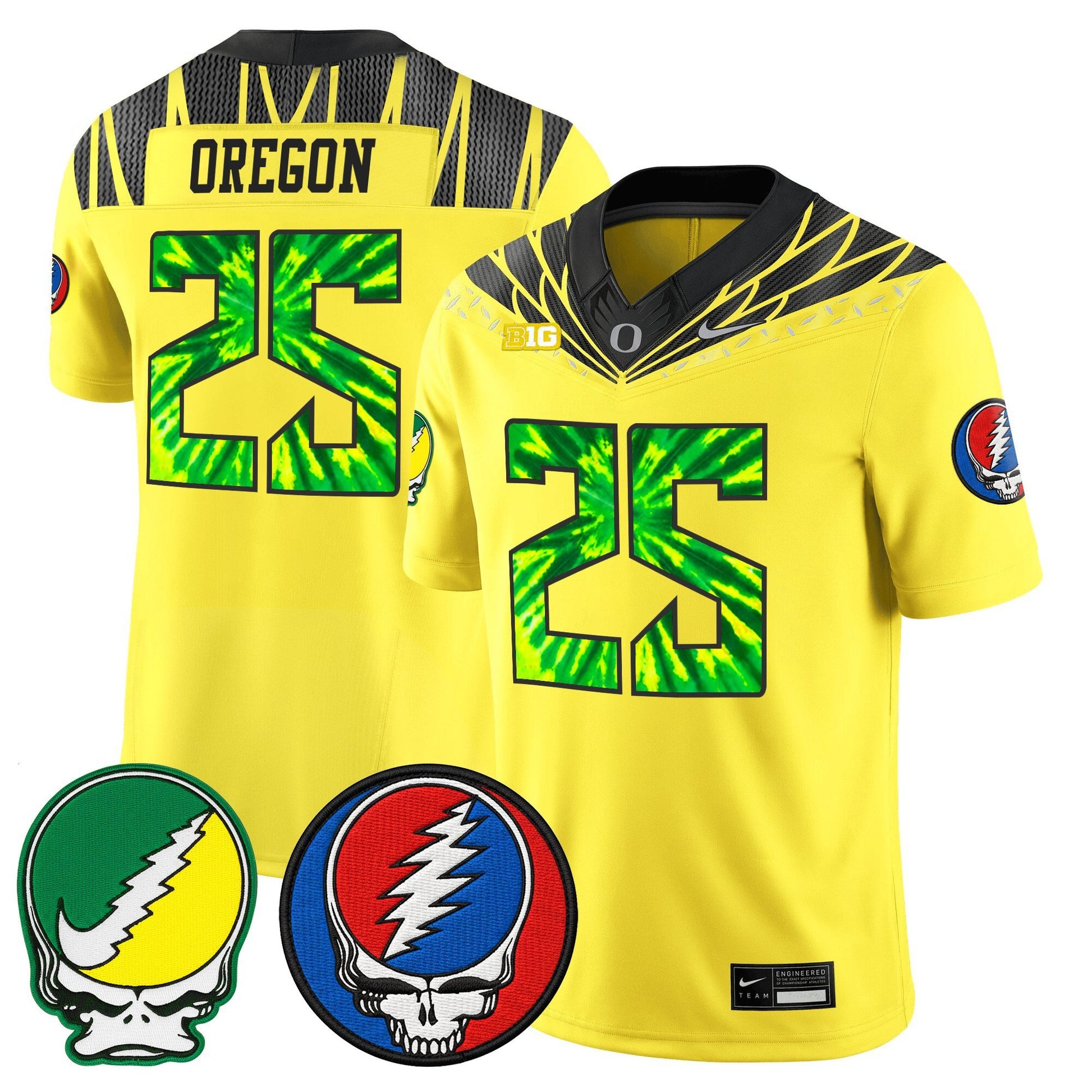 Men's Oregon Ducks 2025 'Grateful Ducks x Grateful Dead' Vapor Limited Jersey - All Stitched