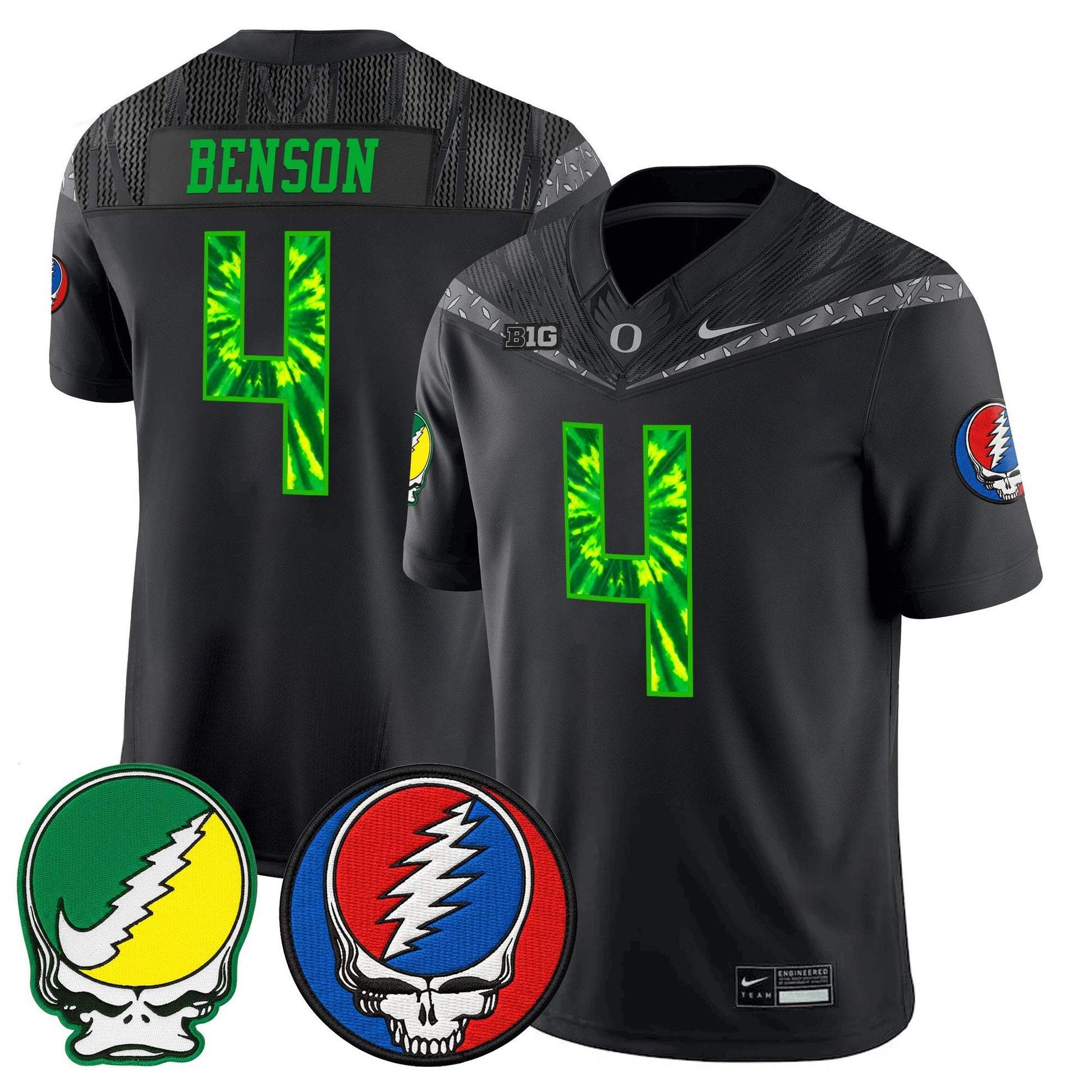 Men's Oregon Ducks 2025 'Grateful Ducks x Grateful Dead' Vapor Limited Jersey - All Stitched