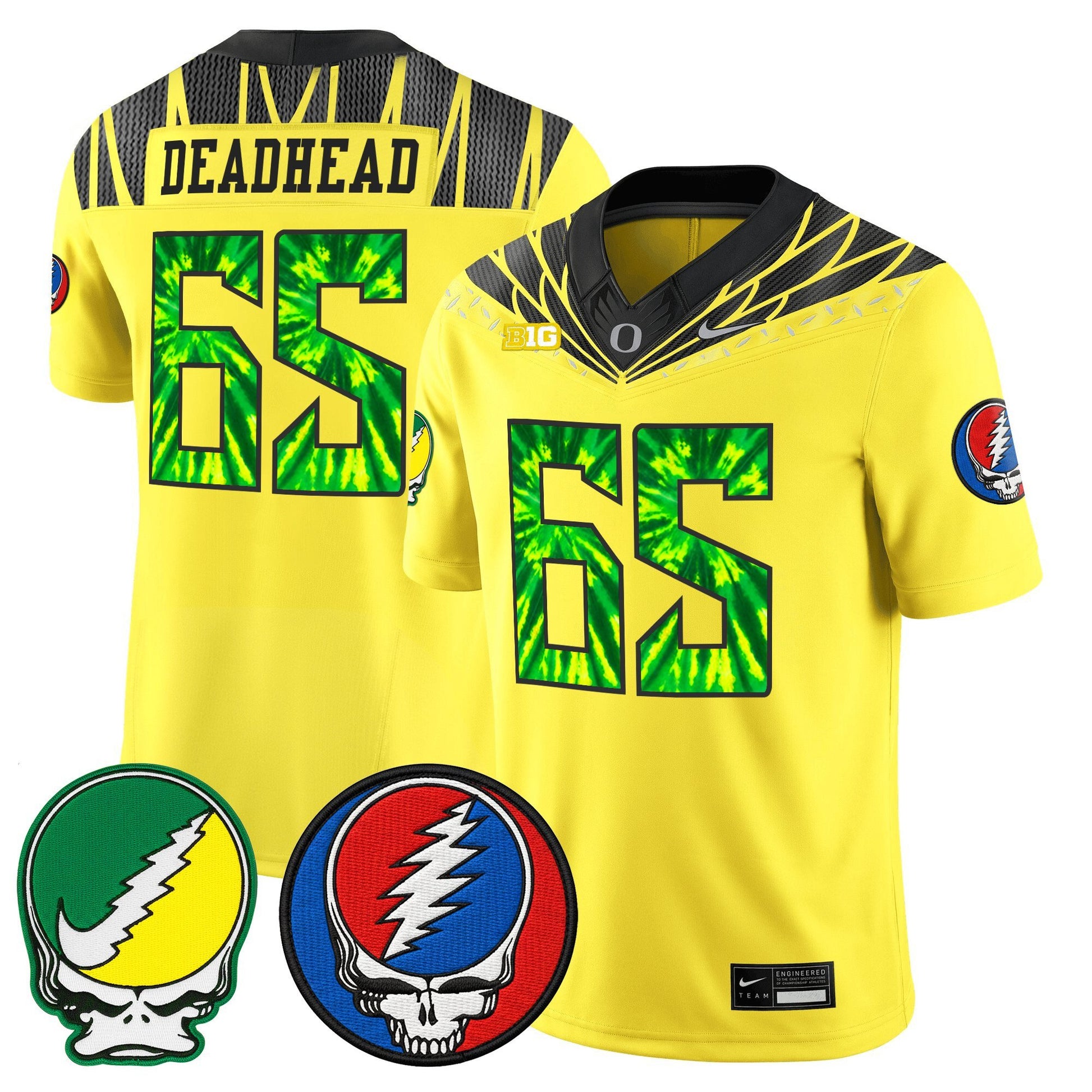 Men's Oregon Ducks 2025 'Grateful Ducks x Grateful Dead' Vapor Limited Jersey - All Stitched